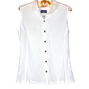 NWOT Patagonia 100% Organic Cotton Button Up Tank Top Blouse‎ Size 6